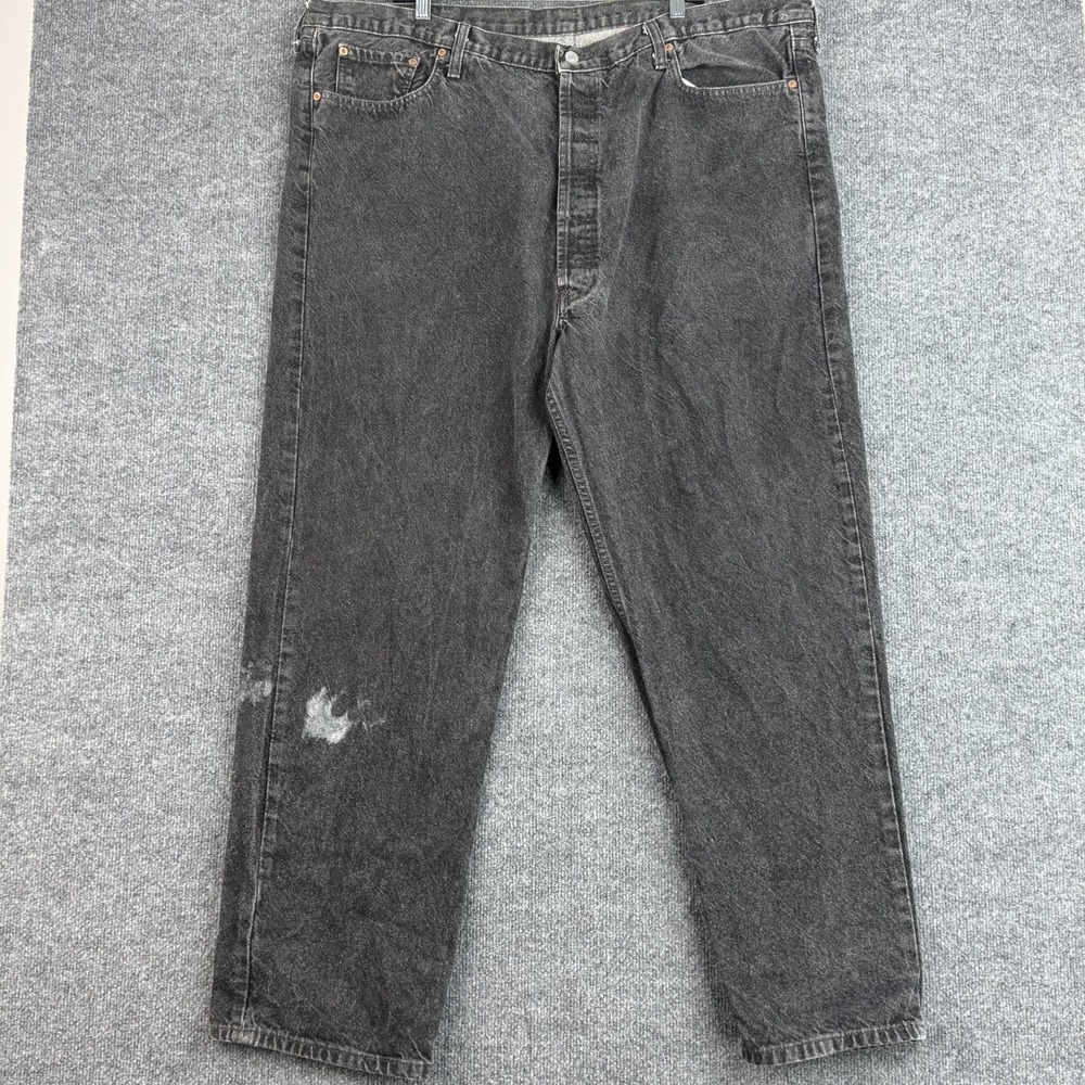 Vintage Levis 501 Jeans Mens 48x32 Black Wash 2001 USA Made Straight Button Fly